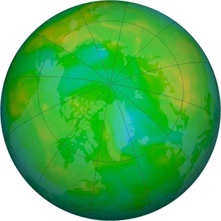 Arctic ozone map for 05 July 2009